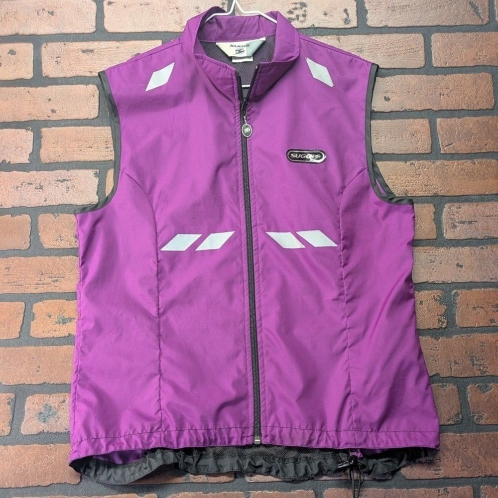 Sugoi Vintage Plum Cycling Vest Reflective 3M Scotchlite Water Resistant M